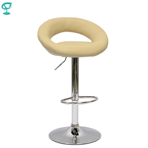 94766 Barneo N-84 Leather Kitchen Breakfast Bar Stool Swivel Bar Chair beige color free shipping in Russia