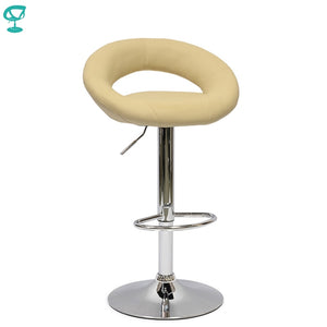 94766 Barneo N-84 Leather Kitchen Breakfast Bar Stool Swivel Bar Chair beige color free shipping in Russia